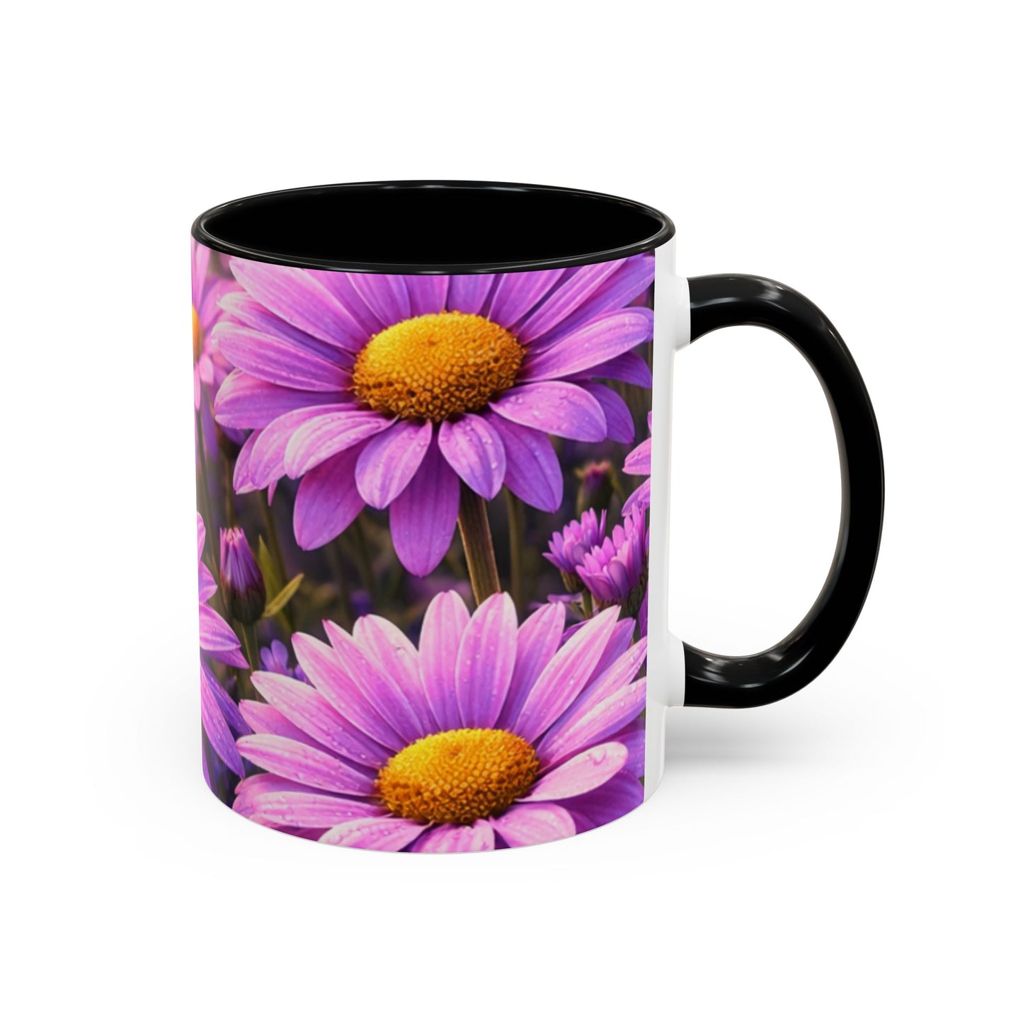 Purple Daisy Floral Mug | Accent Coffee Mug 11oz 15oz