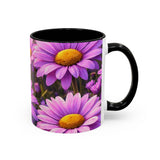 Purple Daisy Floral Mug | Accent Coffee Mug 11oz 15oz