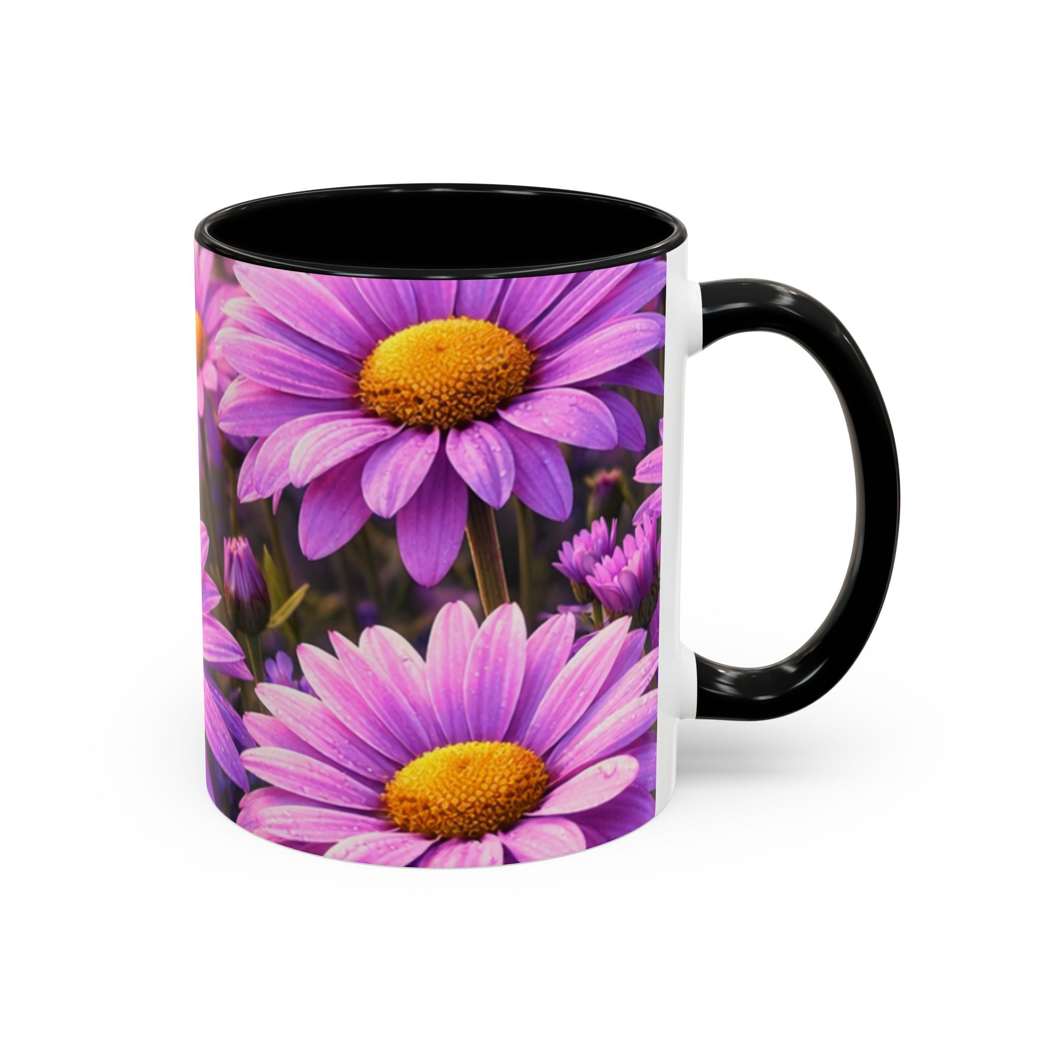 Purple Daisy Floral Mug | Accent Coffee Mug 11oz 15oz