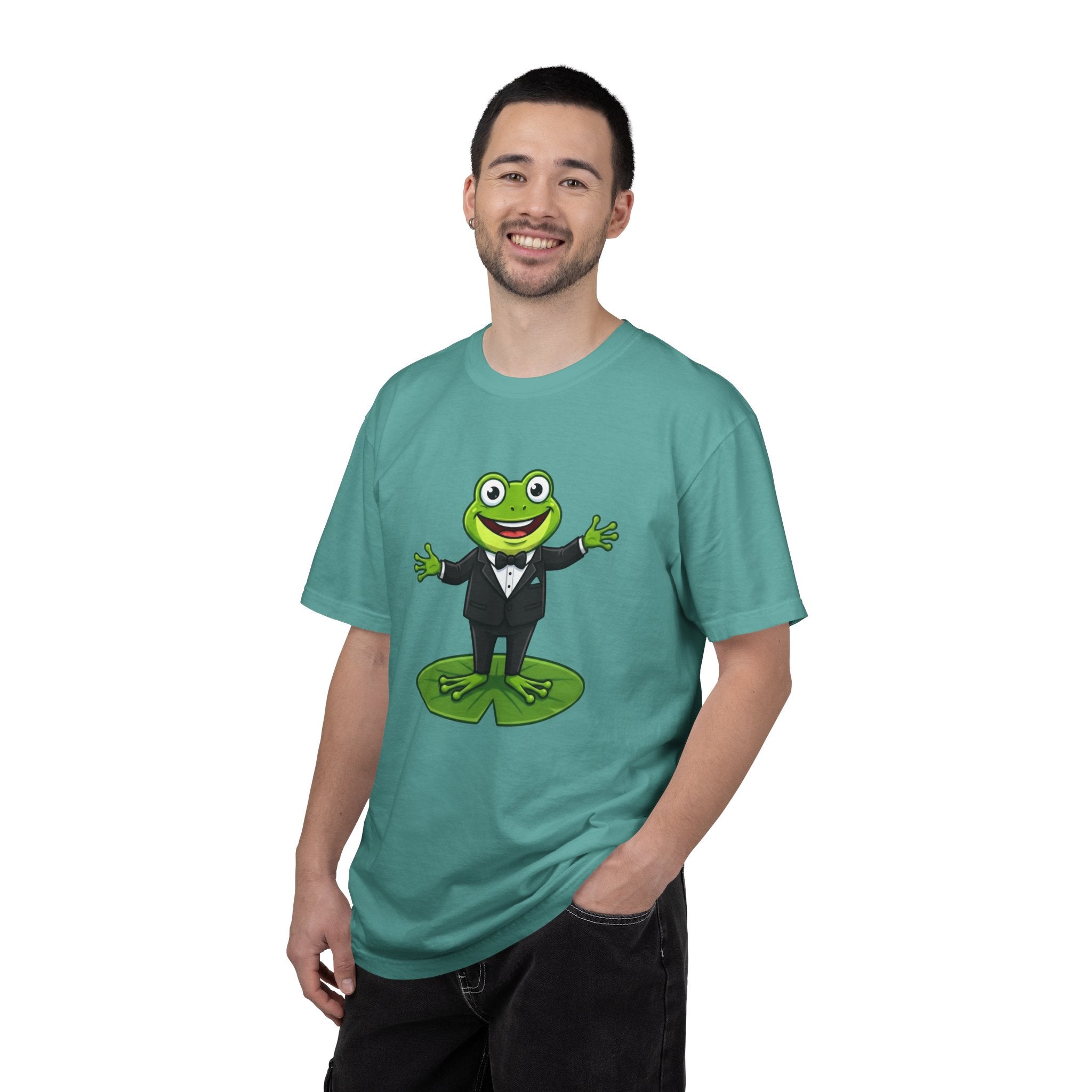Funny Tuxedo Frog T-shirt | Frog on Lily Pad Amphibian Design