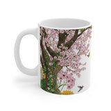 Cherry Blossom Tree Mug | Spring Flowers, Hummingbirds, Butterflies