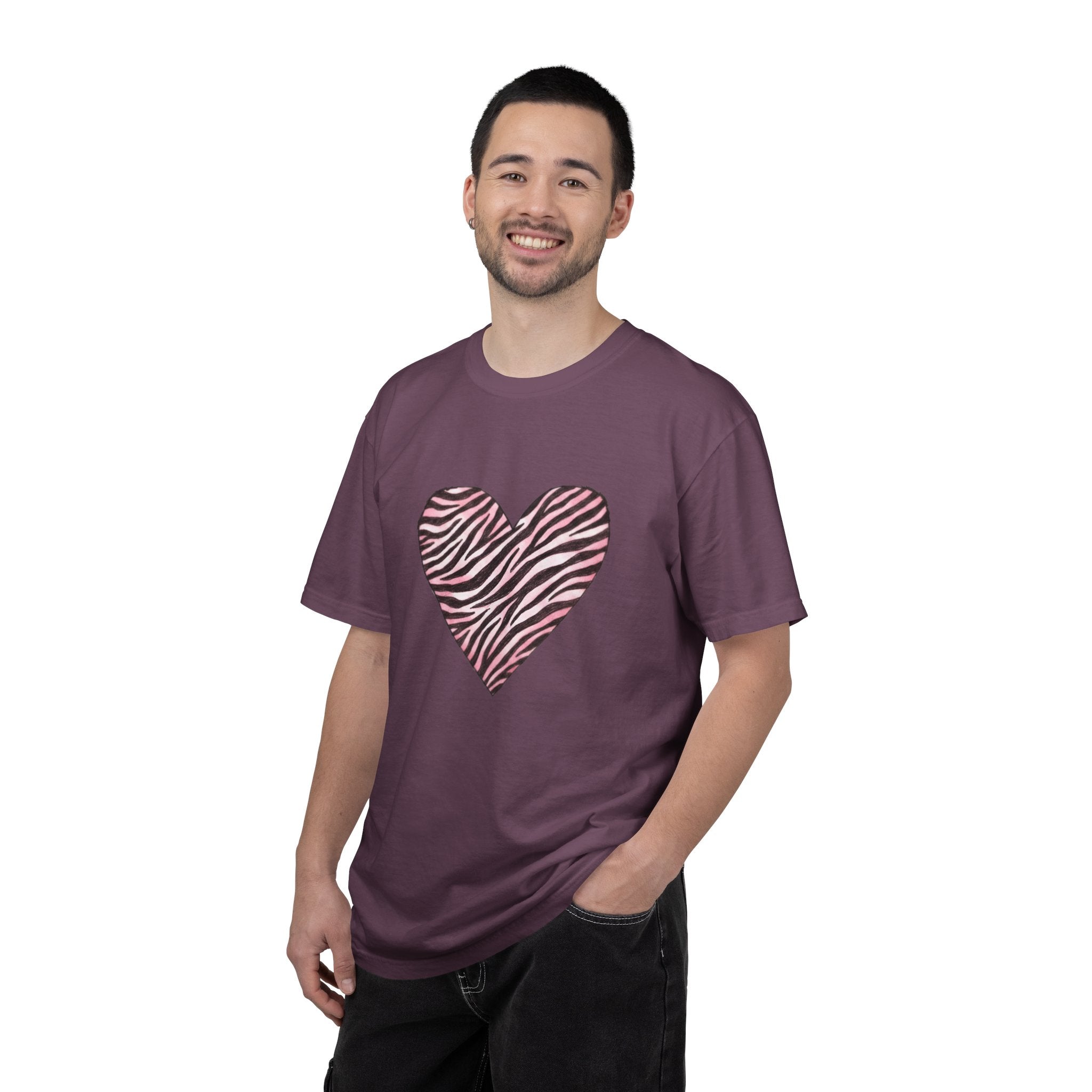 Pink Heart Zebra T-shirt | Romantic Zebra Heart Design