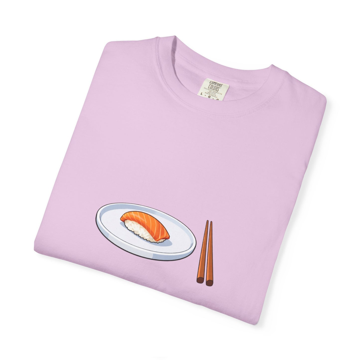Salmon Nigiri Sushi plate with chopsticks T-shirt | sushi tee