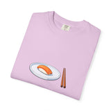 Salmon Nigiri Sushi plate with chopsticks T-shirt | sushi tee