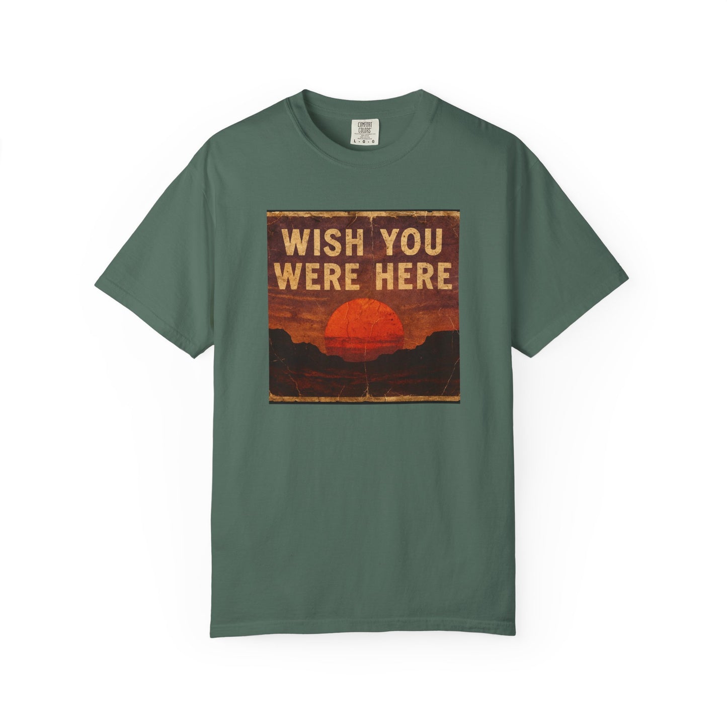 Wish You Were Here Sunset T-shirt | Vintage Sunset Graphic