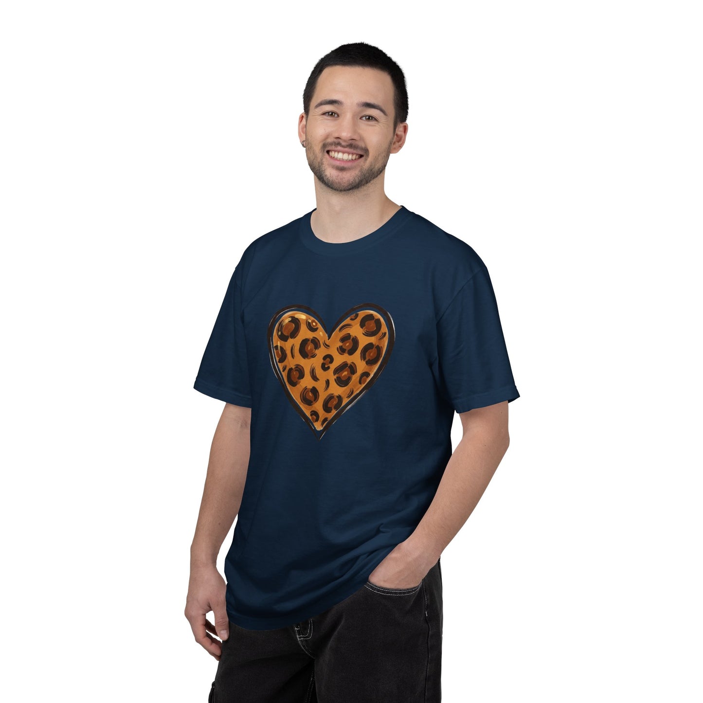 Leopard Print Heart T-shirt | Animal Print Heart Tee