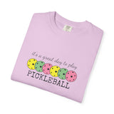It's a Great Day to Play Pickleball T-Shirt | Colorful Pickleball Paddles Tee