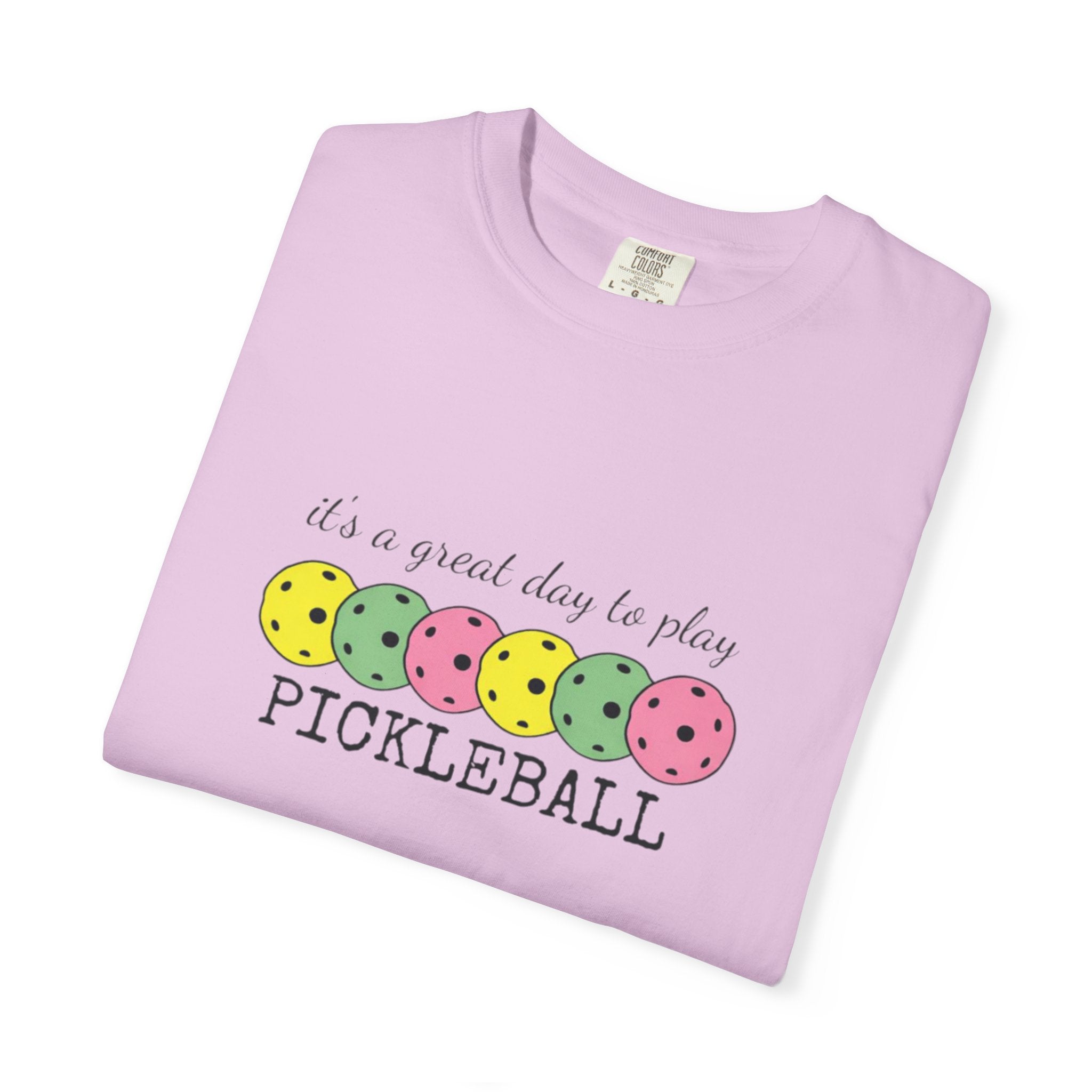 It's a Great Day to Play Pickleball T-Shirt | Colorful Pickleball Paddles Tee