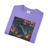 Giant Neon Cat Rampage T-Shirt | Retro City Kaiju Artwork