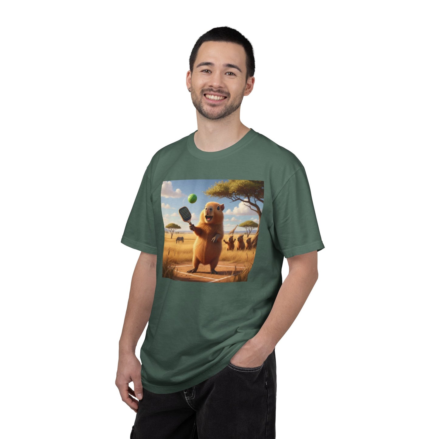 Capybara Pickleball T-shirt | Cute Animal Sports Meme
