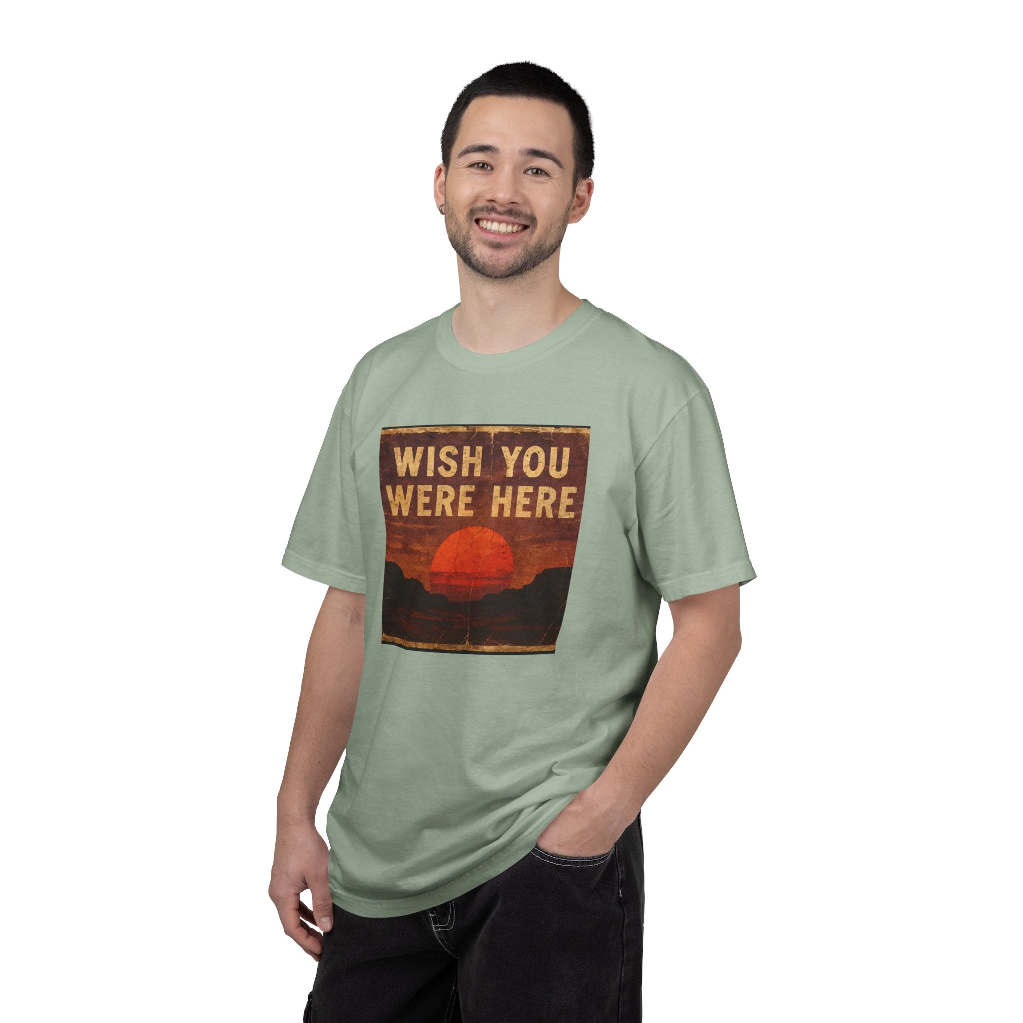 Wish You Were Here Sunset T-shirt | Vintage Sunset Graphic