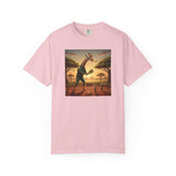 Long-Neck Larry  Pickleballer Unisex Garment-Dyed T-shirt