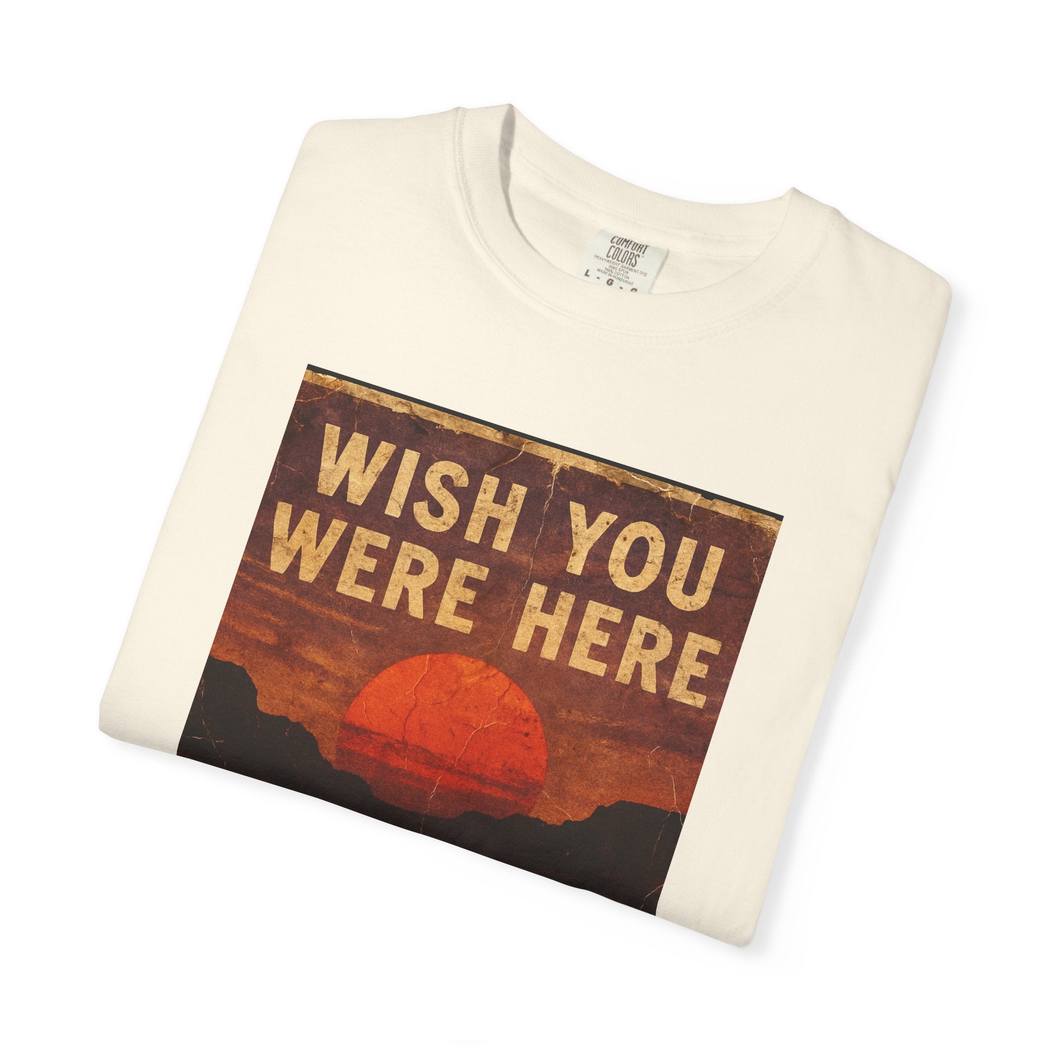 Wish You Were Here Sunset T-shirt | Vintage Sunset Graphic