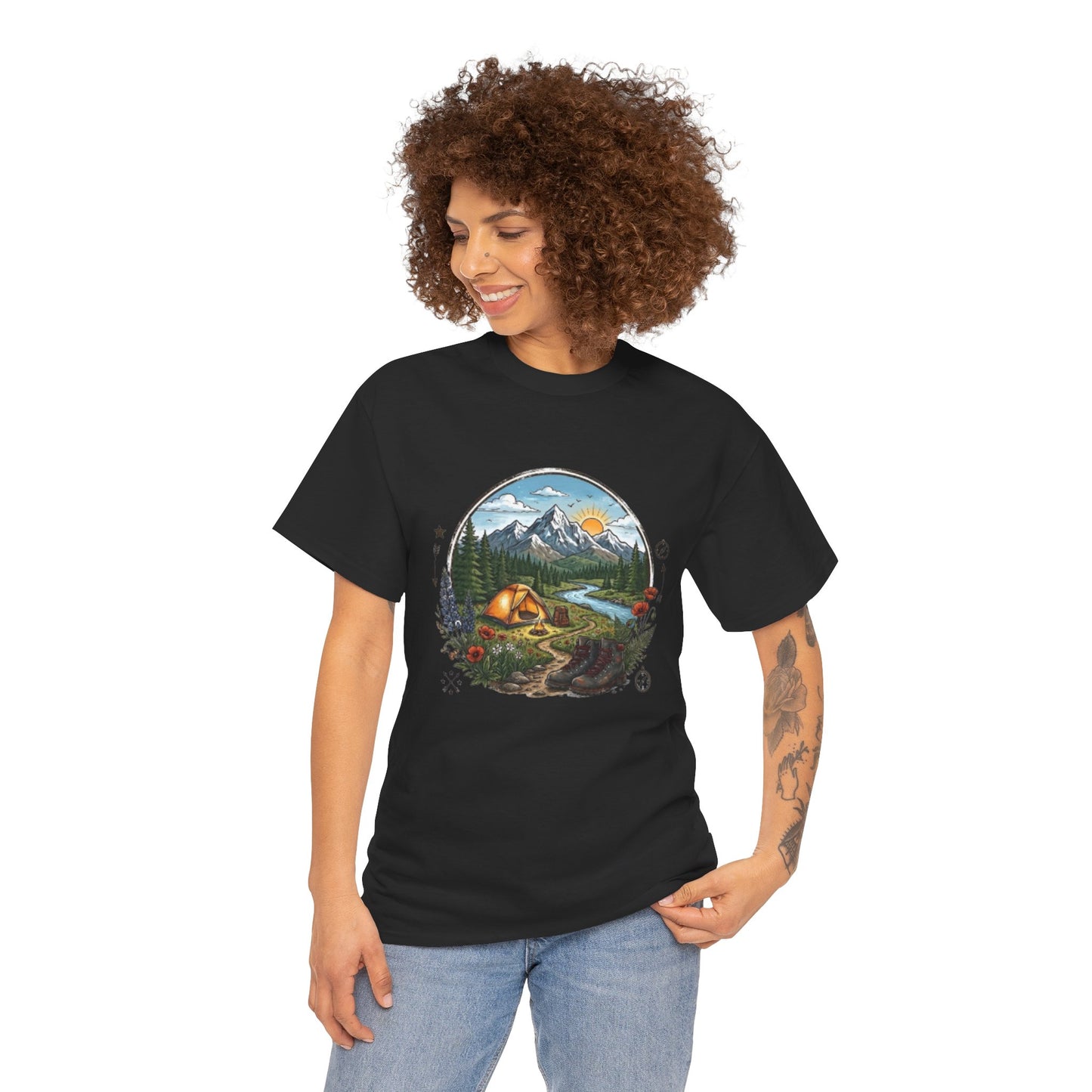 Mountain Camping Adventure T-Shirt | Outdoor Nature Hiking Tee | Wilderness Tent Graphic Shirt | Gift for Hiker Camper |