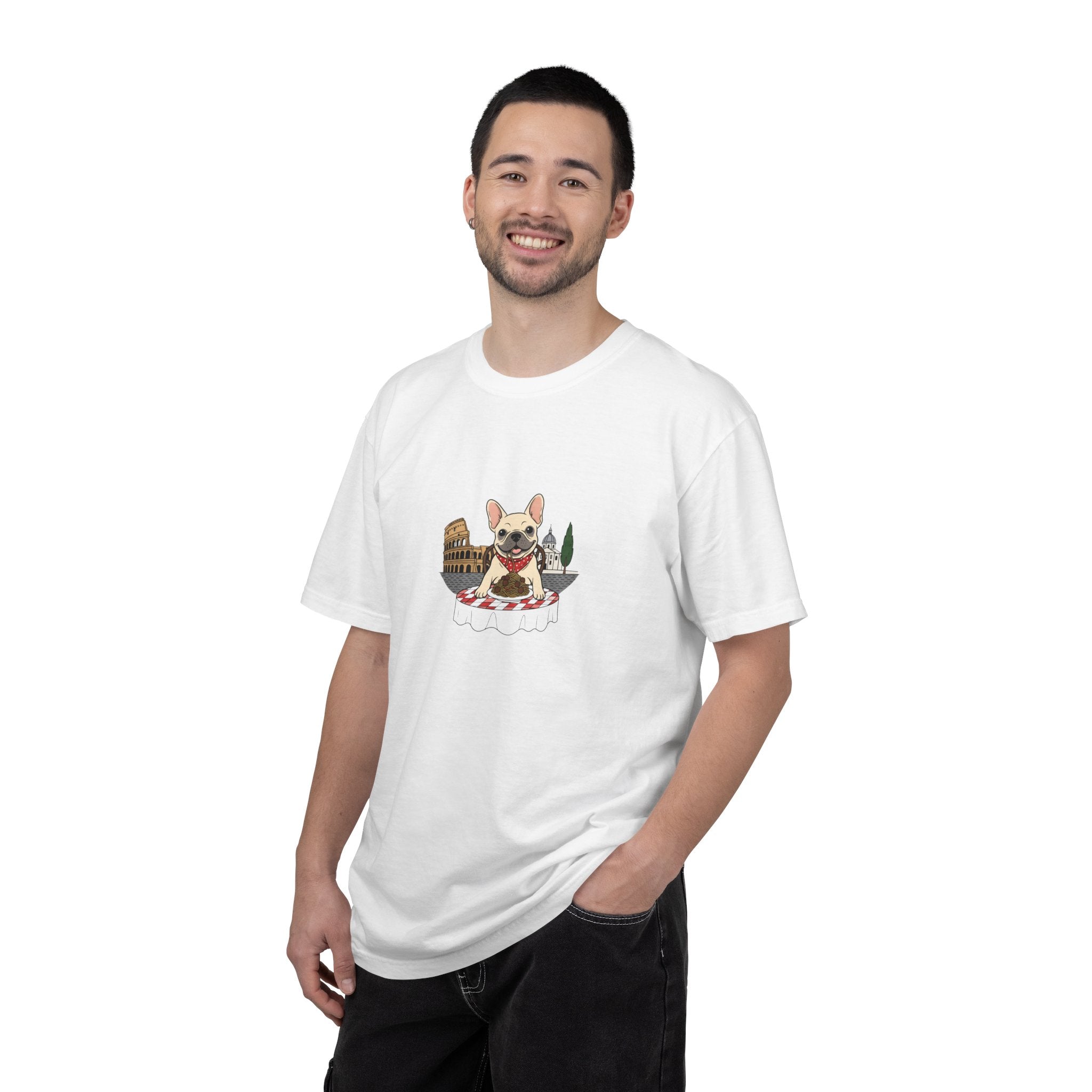 French Bulldog Chef T-shirt | Cute Dog Cooking Illustration, Bistro Theme