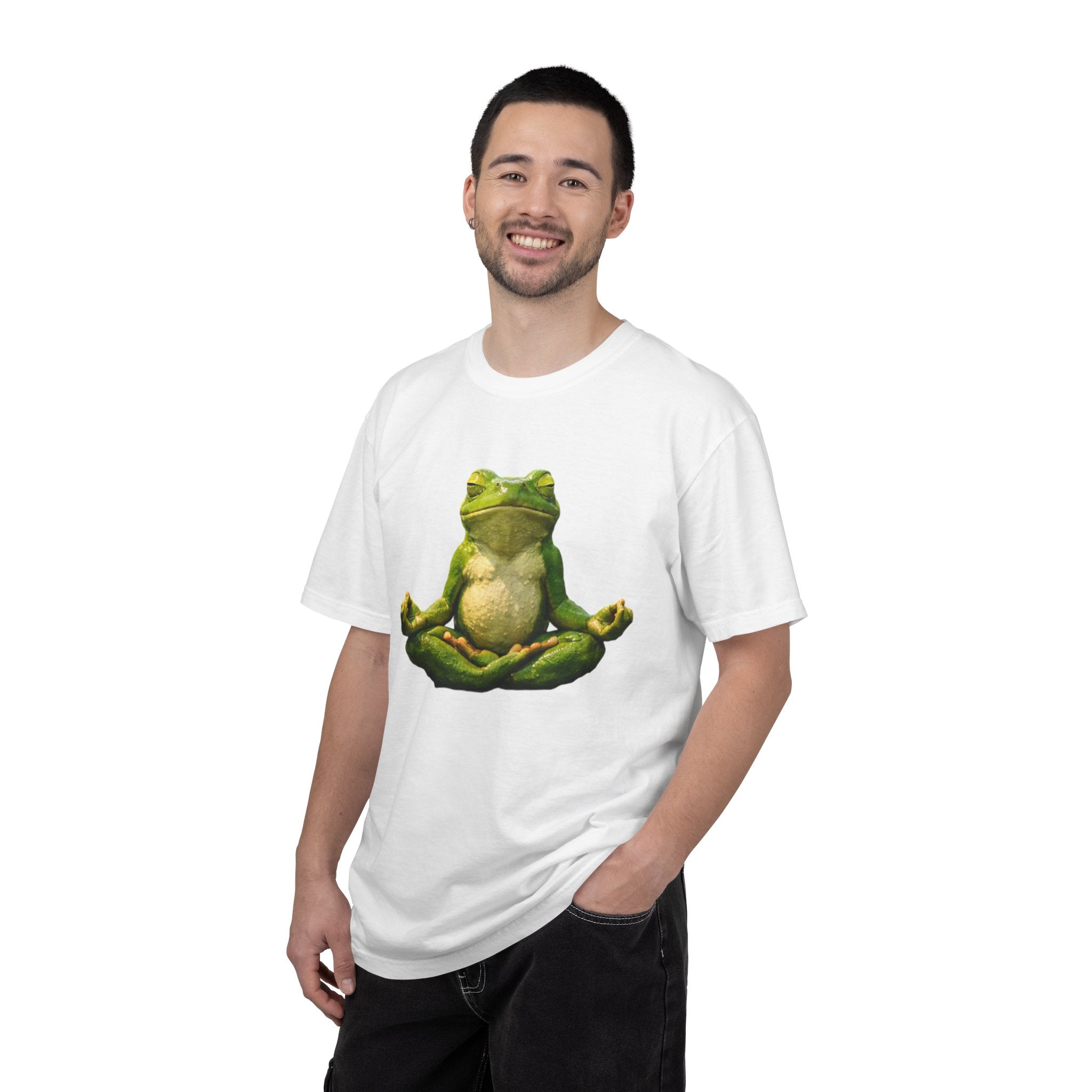 Meditating Frog T-shirt | Zen Yoga Frog Illustration, Relaxation Tee