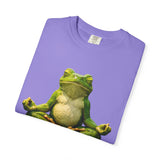 Meditating Frog T-shirt | Zen Yoga Frog Illustration, Relaxation Tee