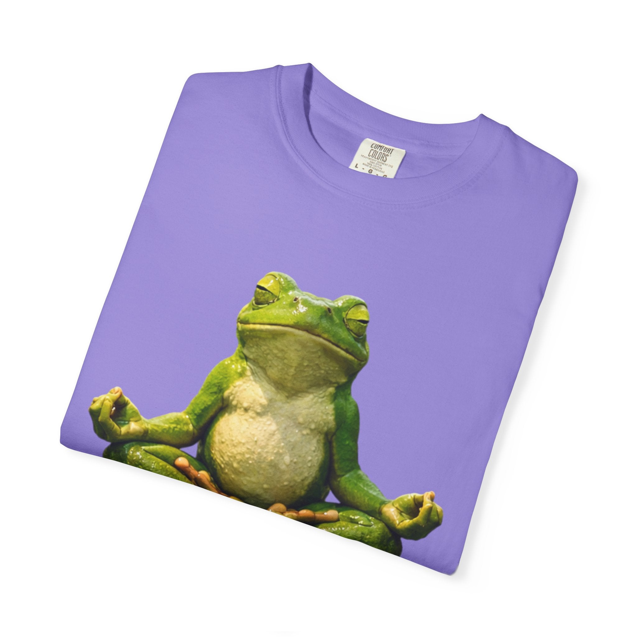 Meditating Frog T-shirt | Zen Yoga Frog Illustration, Relaxation Tee