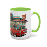 1950s Diner Scene Mug | Retro Car Hop Coffee Cup