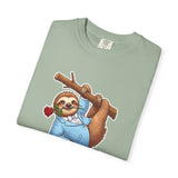Sloth with Rose on Branch T-shirt | Cute Relaxed Animal Tee