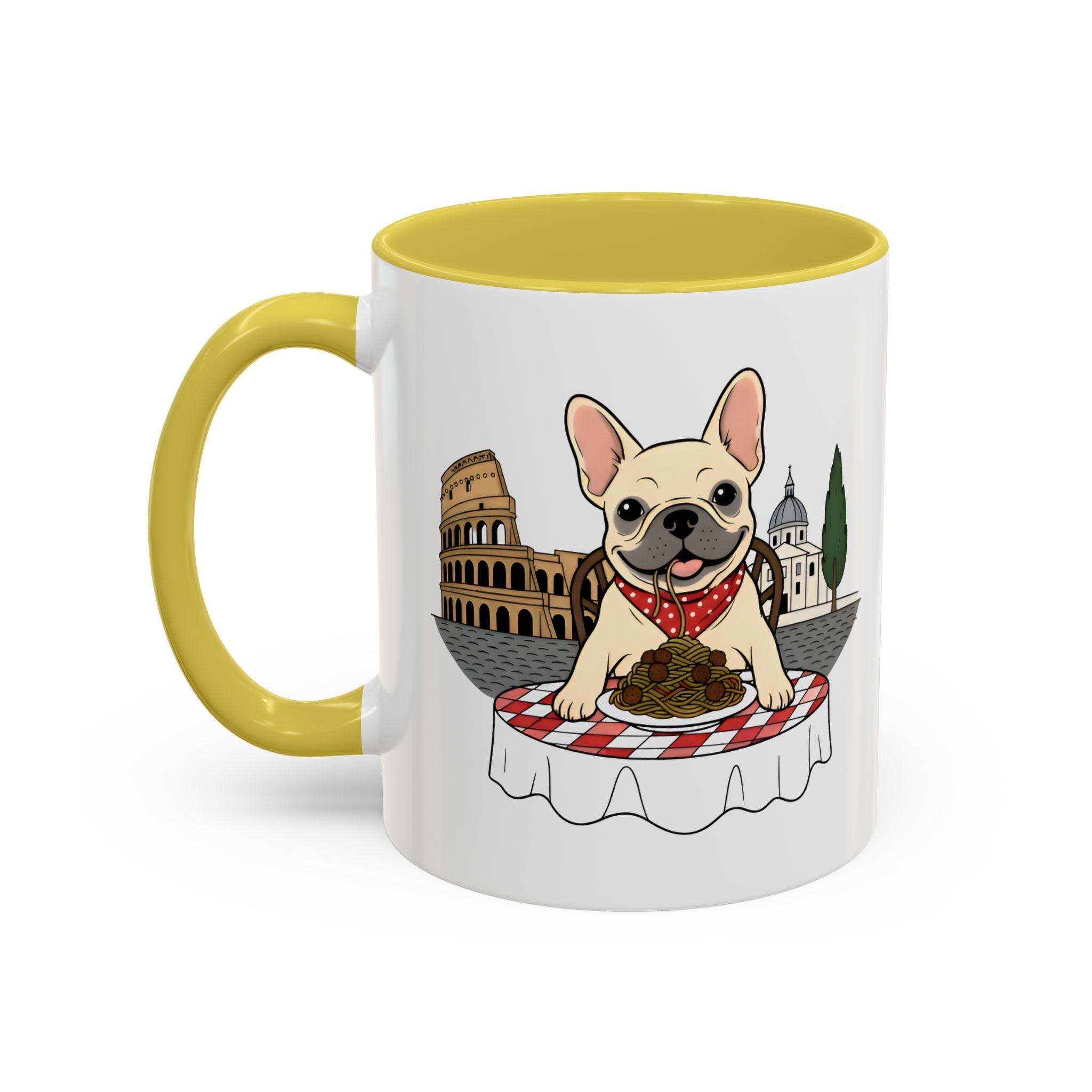 French Bulldog Pasta in Rome Mug | Ceramic Coffee Cup