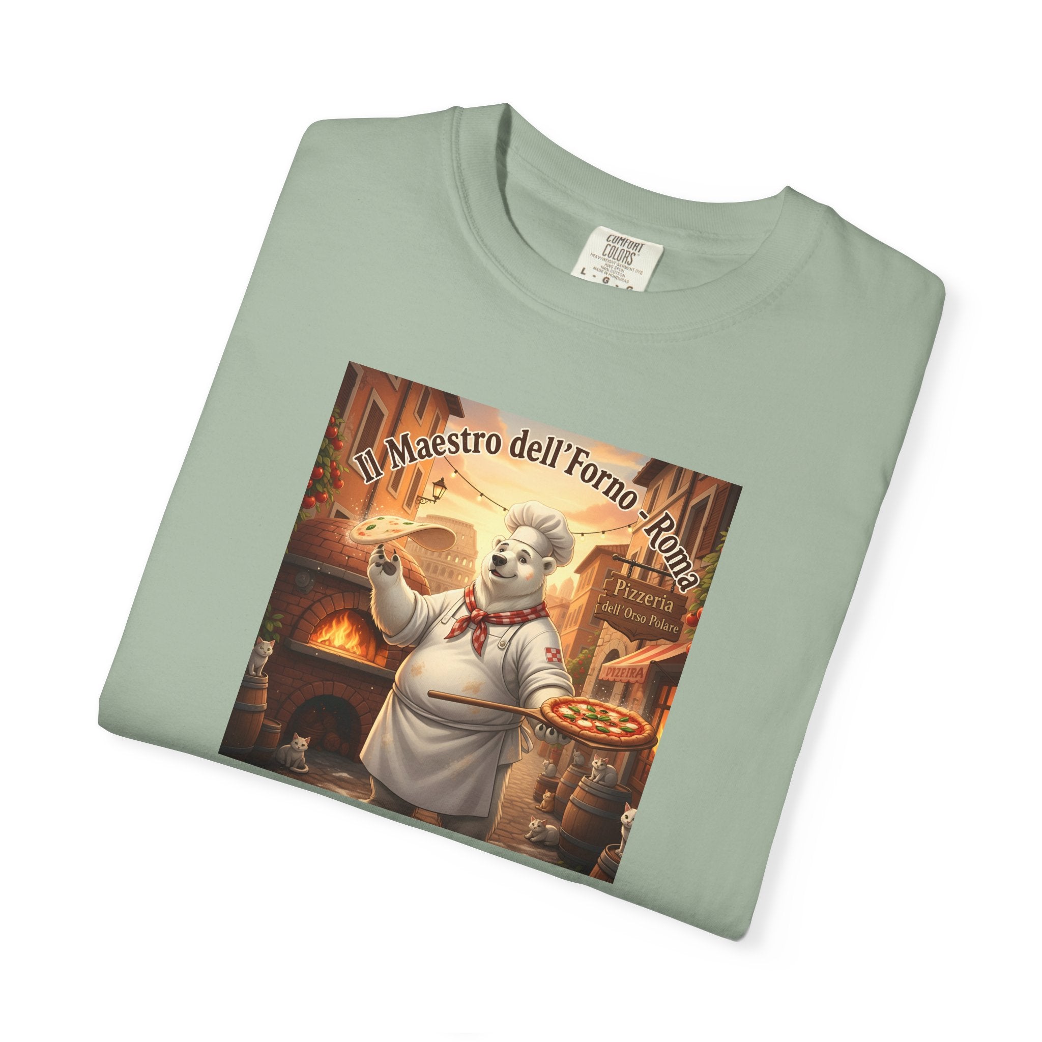Polar Bear Italian Bakery Chef Pizza Maestro T-shirt | Vintage Pizzeria Illustration