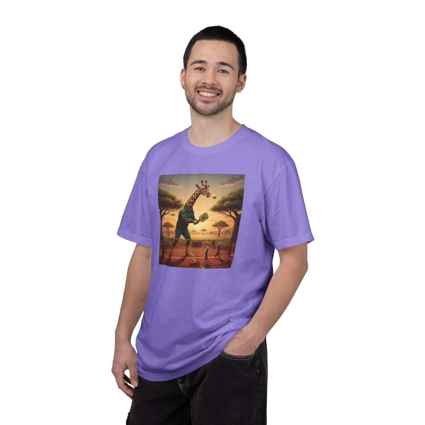 Long-Neck Larry  Pickleballer Unisex Garment-Dyed T-shirt