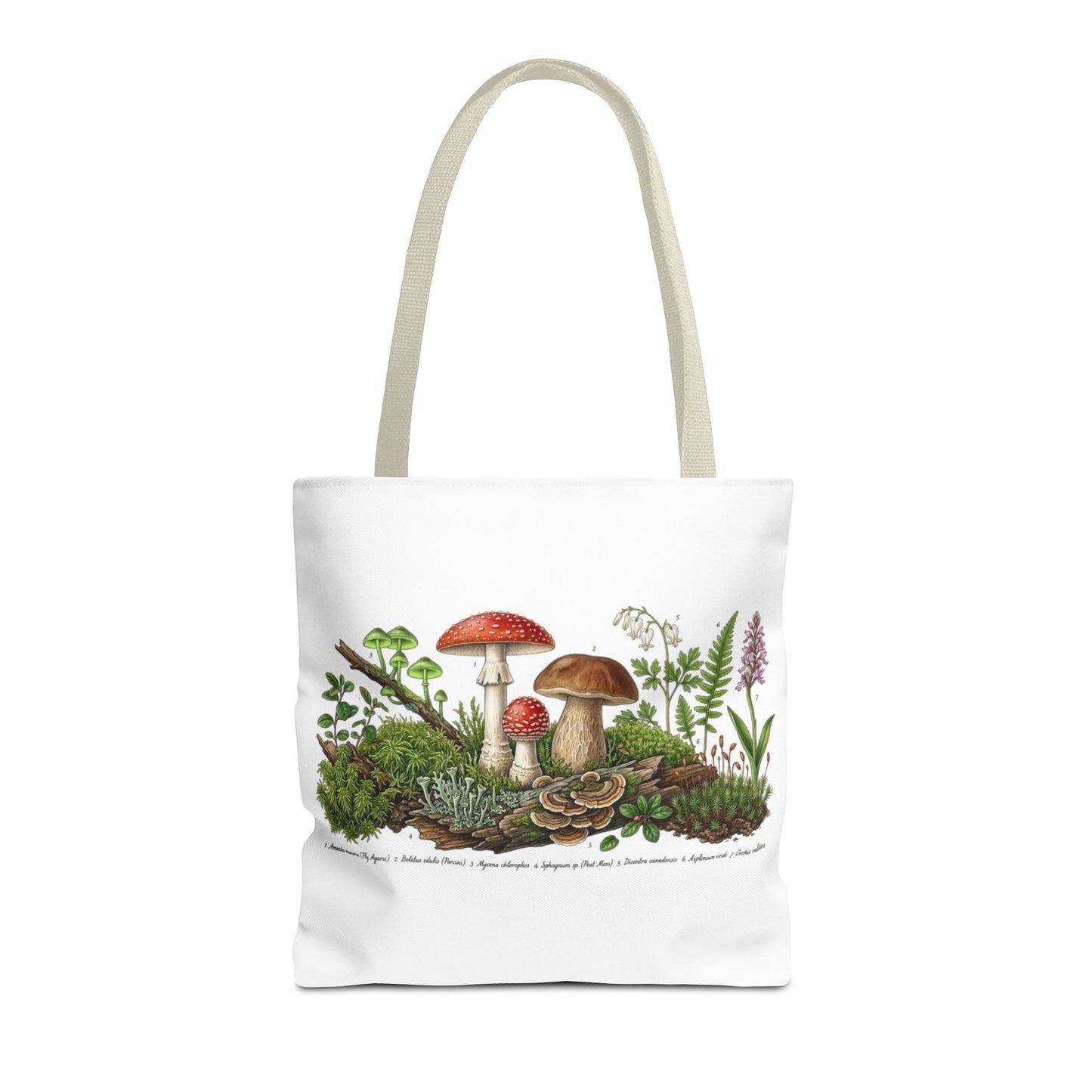 Vintage Mushroom Wildflower Specimen Study Tote Bag