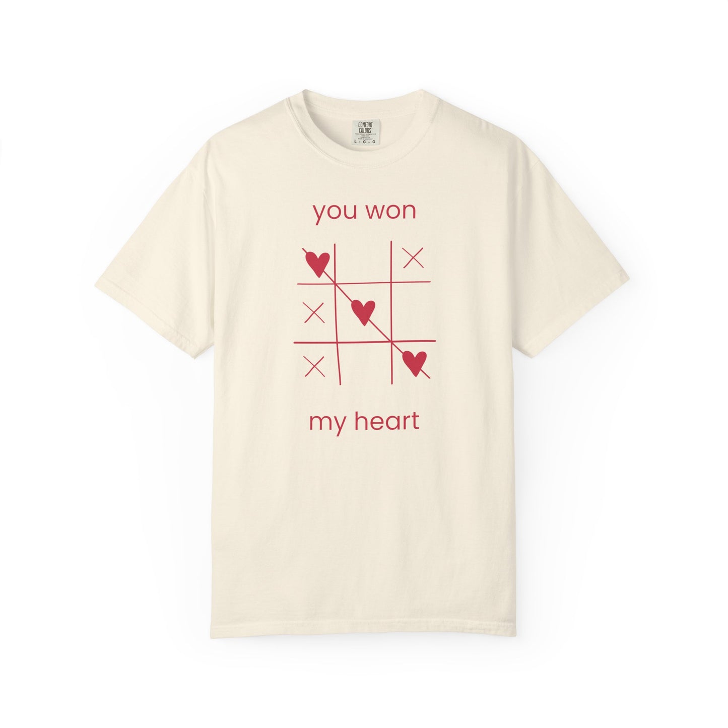 You Won My Heart tic tac toe T-shirt | Valentine heart game tee