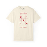 You Won My Heart tic tac toe T-shirt | Valentine heart game tee