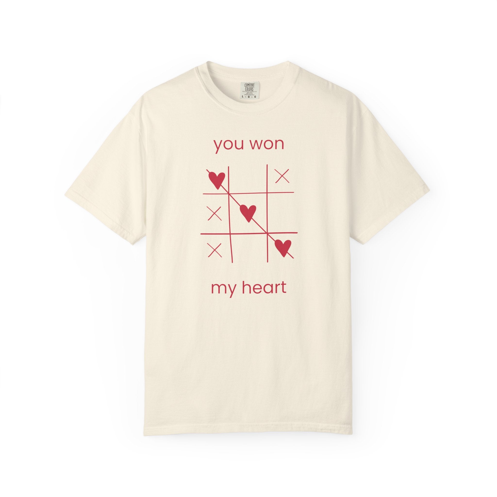 You Won My Heart tic tac toe T-shirt | Valentine heart game tee