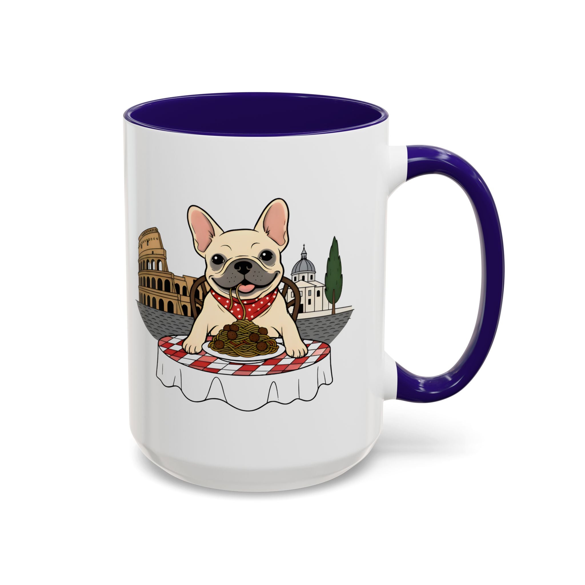 French Bulldog Pasta in Rome Mug | Ceramic Coffee Cup