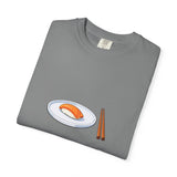 Salmon Nigiri Sushi plate with chopsticks T-shirt | sushi tee
