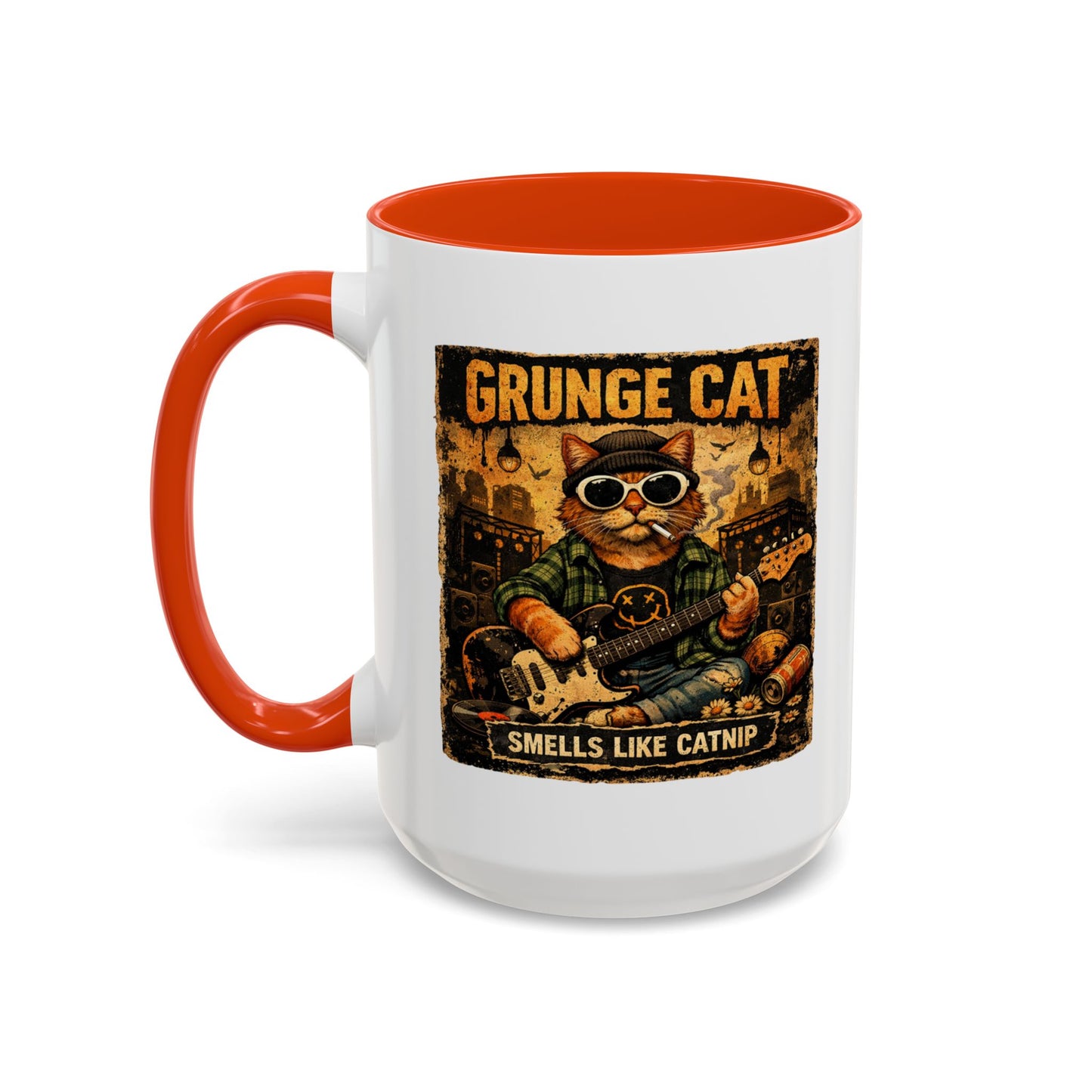 Grunge Cat Smells Like Catnip Mug | Ceramic Coffee Cup