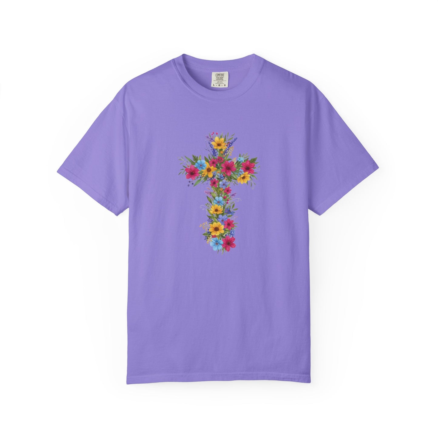 Floral Cross T-shirt | Colorful Flower Cross Tee, Christian Faith Shirt