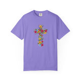 Floral Cross T-shirt | Colorful Flower Cross Tee, Christian Faith Shirt