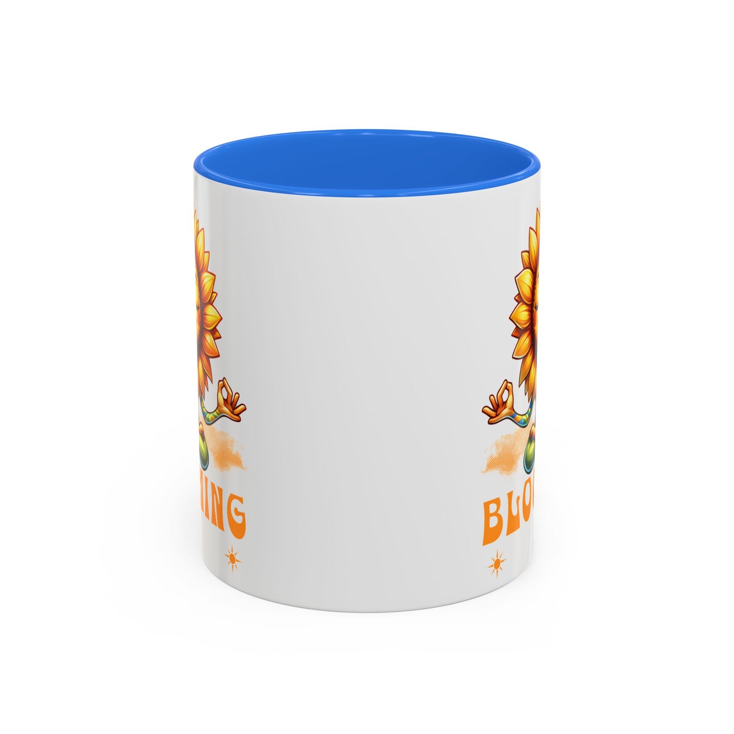 Blooming Sunflower Mug | Yoga Meditating Sunflower Ceramic Mug