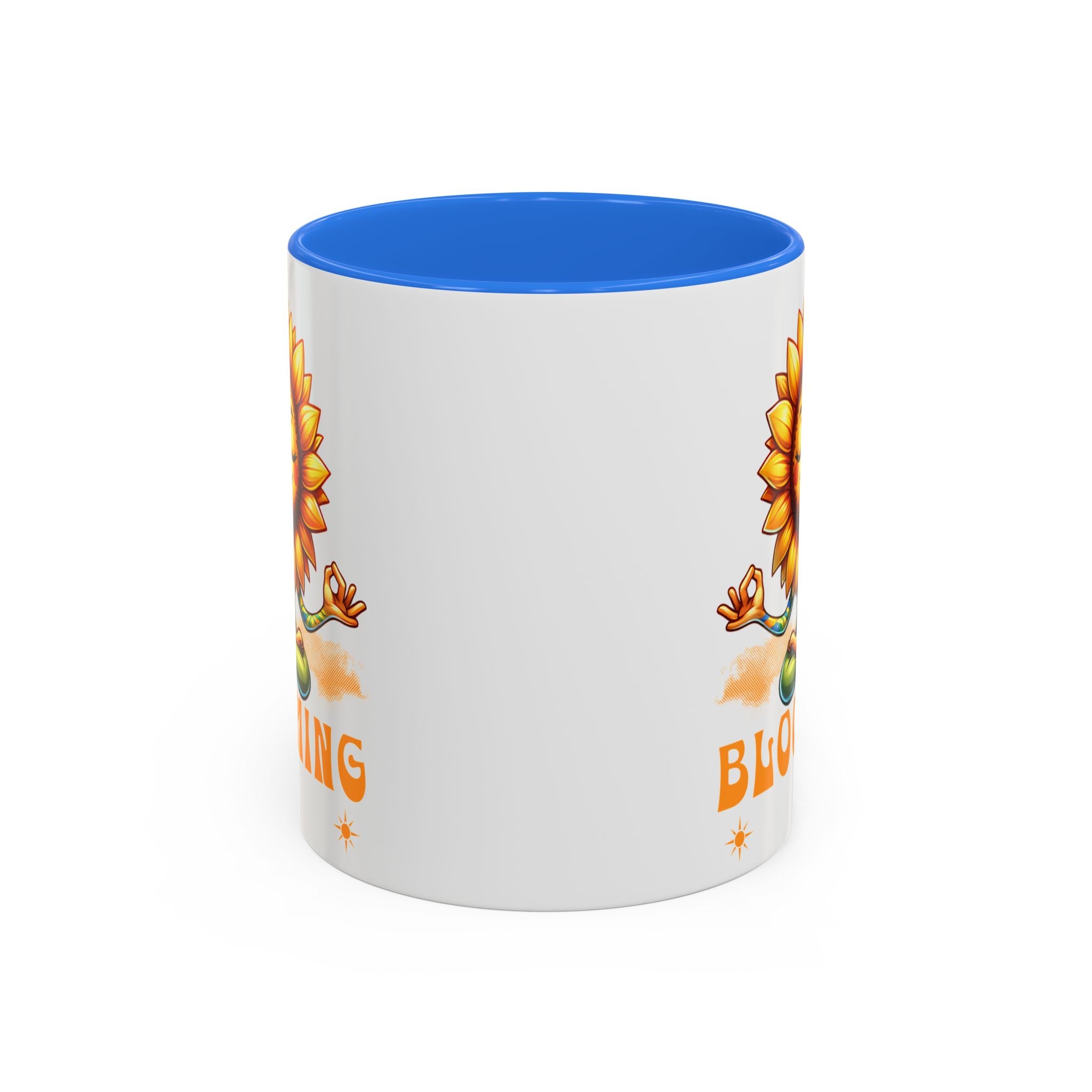 Blooming Sunflower Mug | Yoga Meditating Sunflower Ceramic Mug