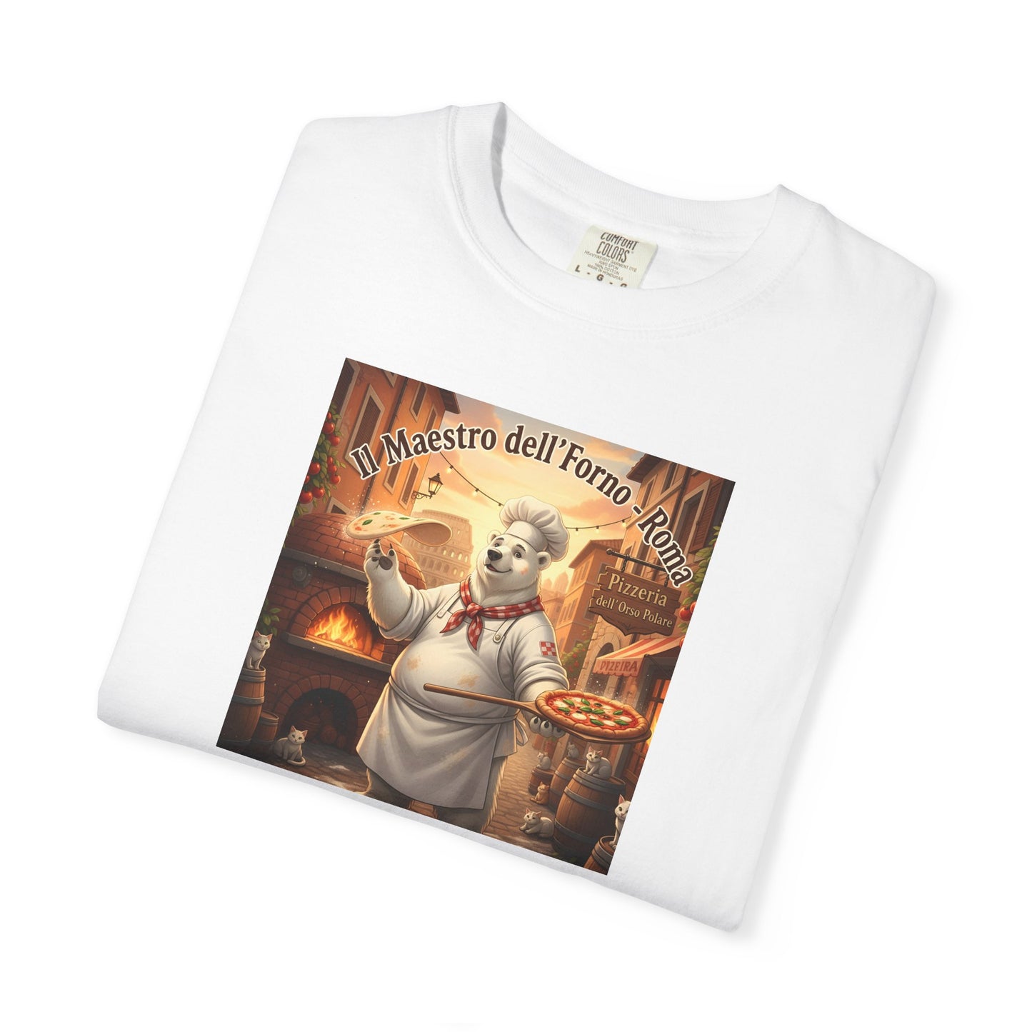 Polar Bear Italian Bakery Chef Pizza Maestro T-shirt | Vintage Pizzeria Illustration