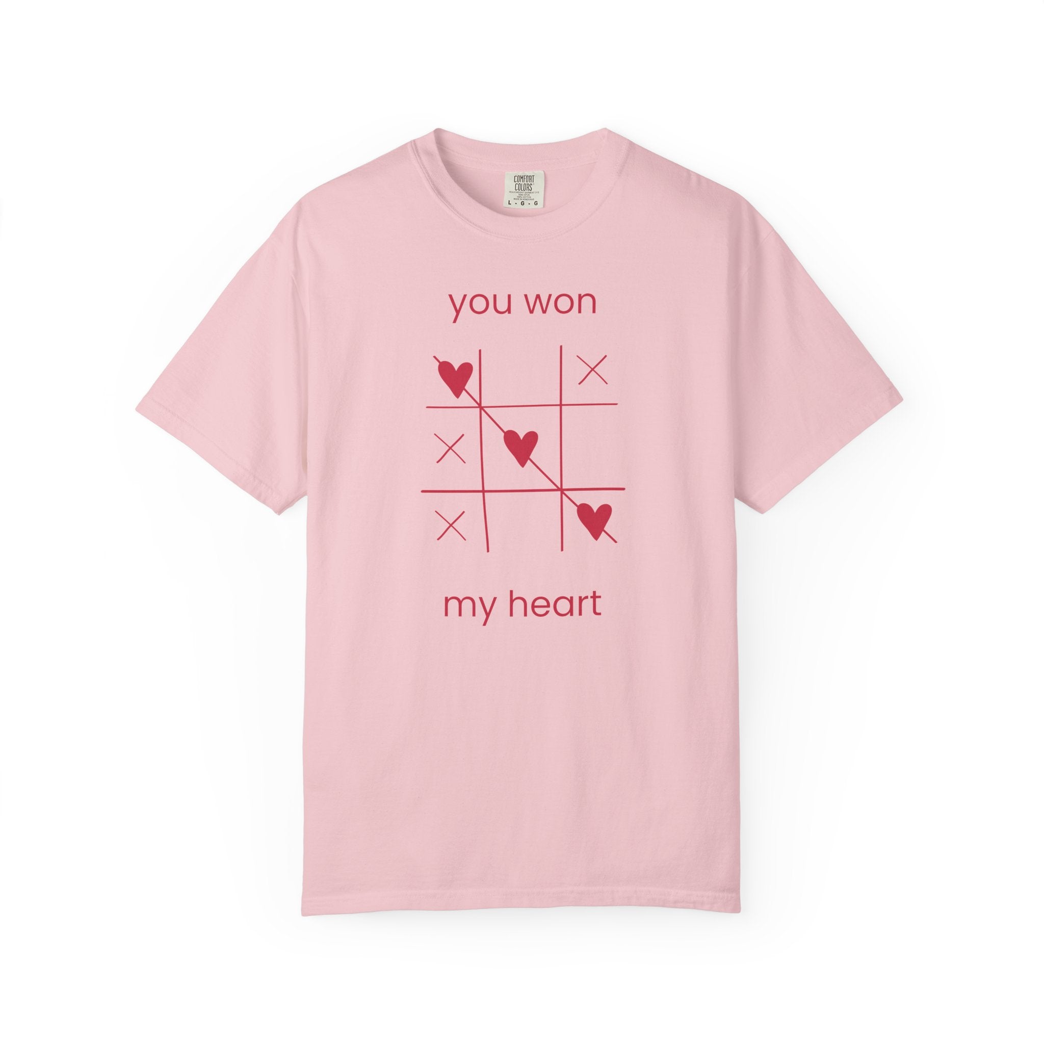 You Won My Heart tic tac toe T-shirt | Valentine heart game tee