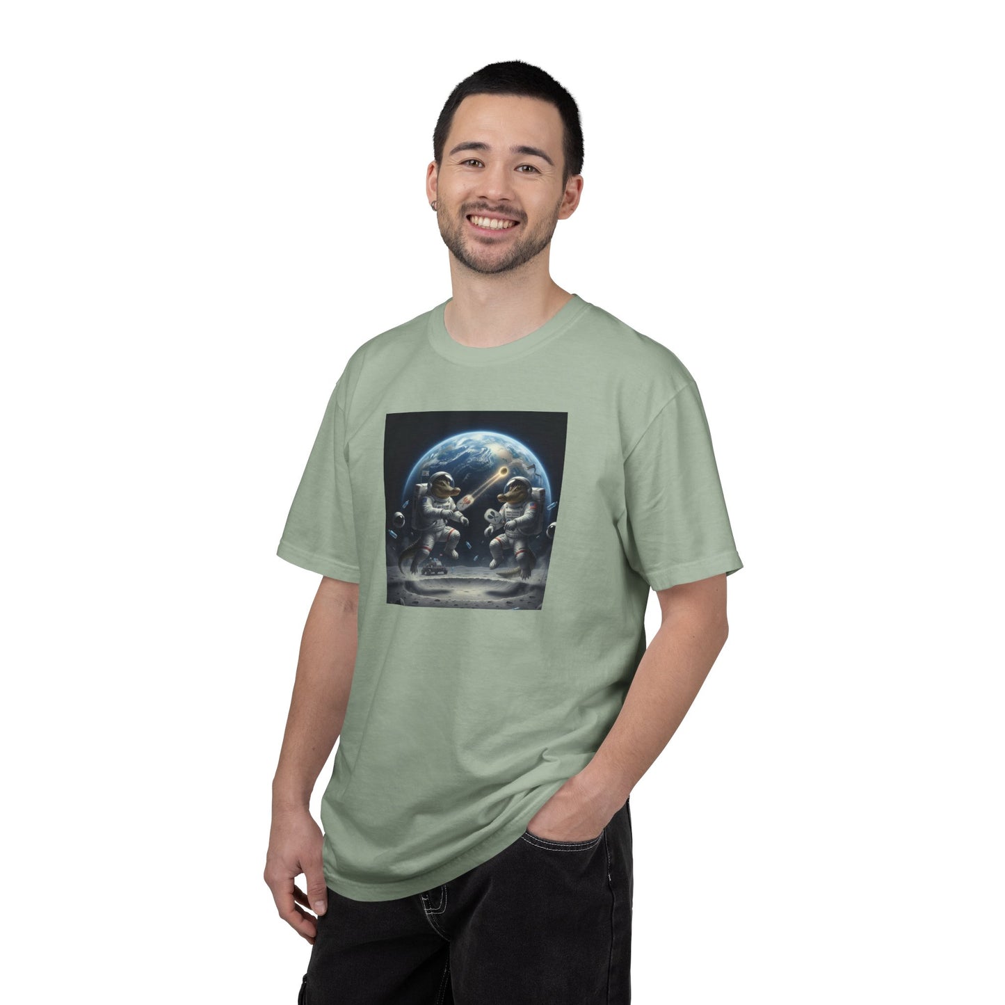 Gator Lunar Pickleball  T-shirt | Earth Background, Spacewalk Illustration