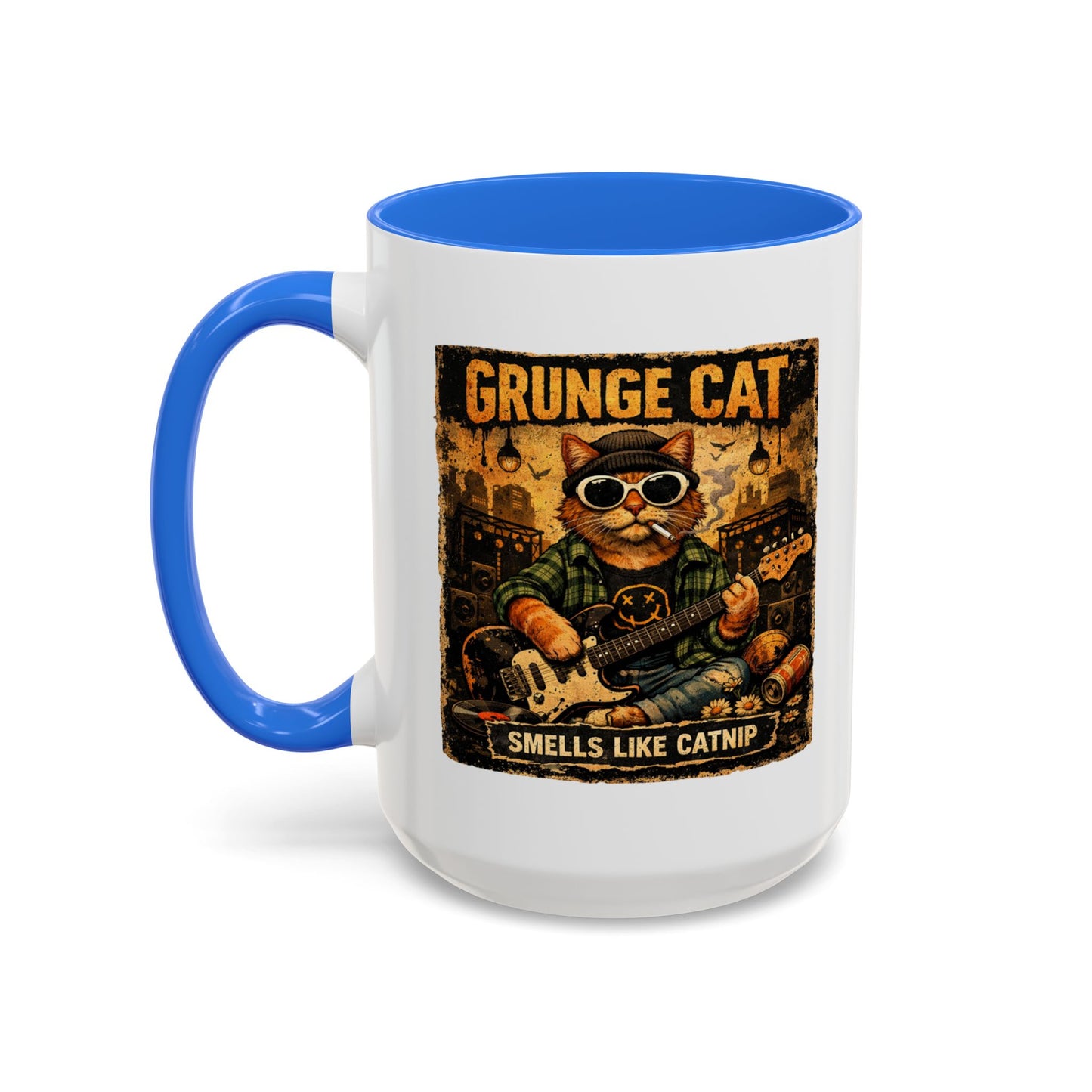 Grunge Cat Smells Like Catnip Mug | Ceramic Coffee Cup
