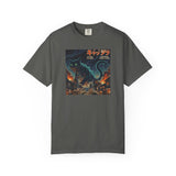 Giant Neon Cat Rampage T-Shirt | Retro City Kaiju Artwork