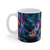 CyberPunk Capybara Ramen Mug | Cyberpunk City Nightscape, 11oz Ceramic