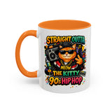 Straight Outta Meow The Kitty 90s Hip Hop Mug | Color Accent