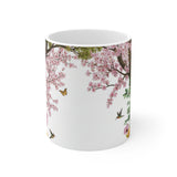 Cherry Blossom Tree Mug | Spring Flowers, Hummingbirds, Butterflies