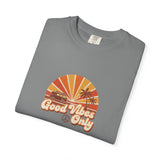 Good Vibes Only T-shirt | Retro Sunset Palm Peace Sign