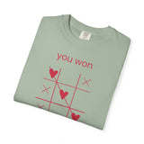 You Won My Heart tic tac toe T-shirt | Valentine heart game tee
