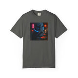 Neon Cyber Cat Sushi Shibuya T-shirt | Dark Alley Japanese Streetwear