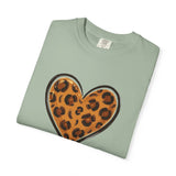 Leopard Print Heart T-shirt | Animal Print Heart Tee